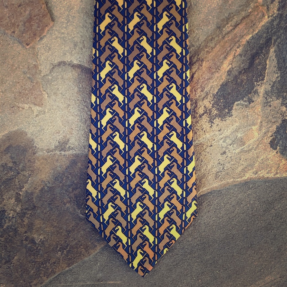 Herms Horse Print Silk Tie